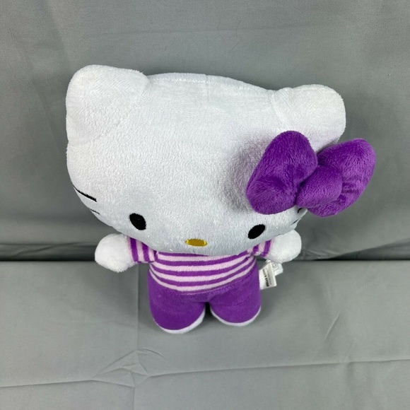 Hello Kitty Fiesta Toy 12" Plush Purple Bow Stripes - Picture 3 of 6